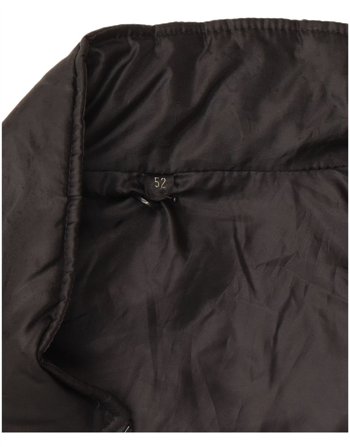 Colete acolchoado feminino vintage IT 52 XL poliéster preto