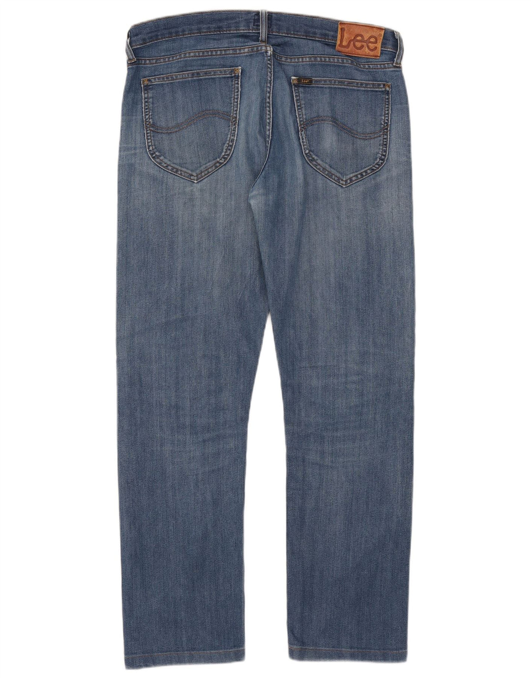 Lee Womens Daren Straight Jeans W34 L29 Azul Algodão