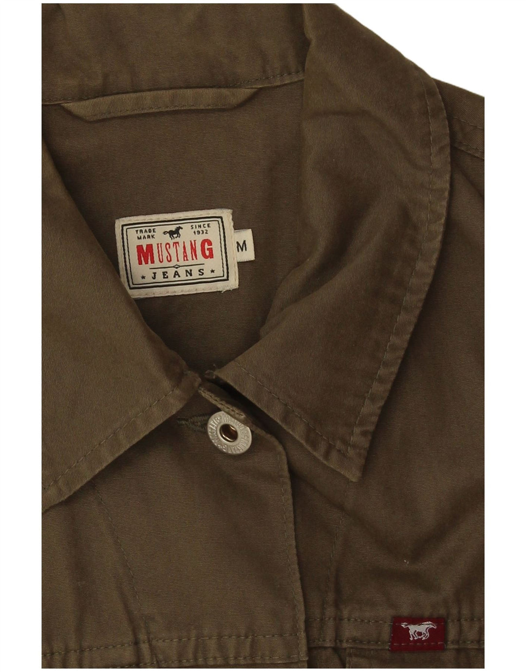 Mustang Womens Denim Gilet UK 12 Médio Algodão Cáqui