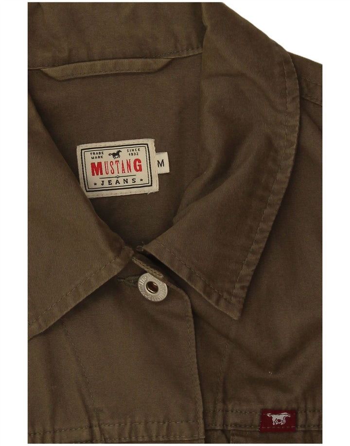 Mustang Womens Denim Gilet UK 12 Médio Algodão Cáqui