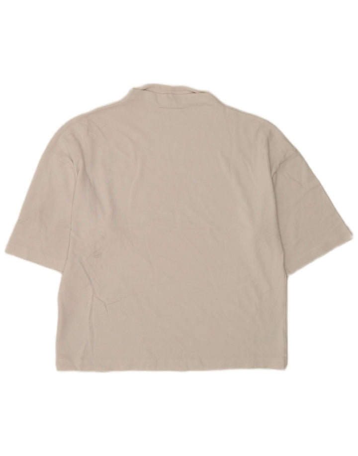 Camiseta feminina grande Zara UK 10 algodão branco pequeno