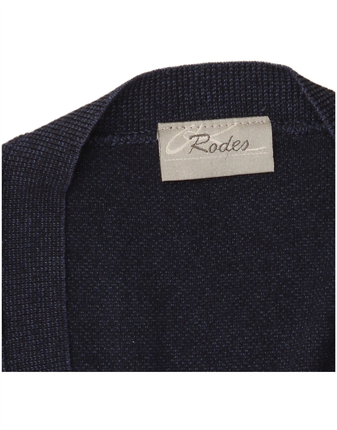 RODES Mens Cardigan Sweater Medium Navy Blue Argyle/Diamond