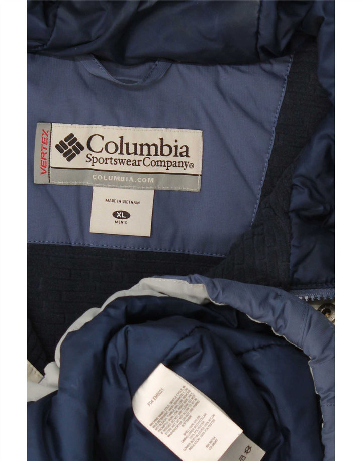 Jaqueta corta-vento masculina Columbia Loose Fit pulôver Reino Unido 42 XL azul marinho
