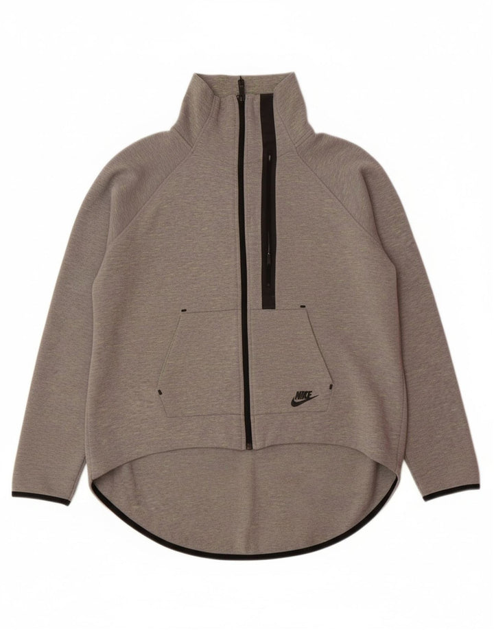 NIKE Womens Tracksuit Top Jacket UK 18 XL Cinza Algodão