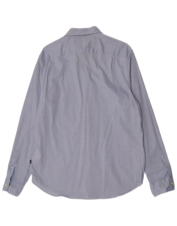 Camisa masculina Nautica Classic Fit azul médio algodão