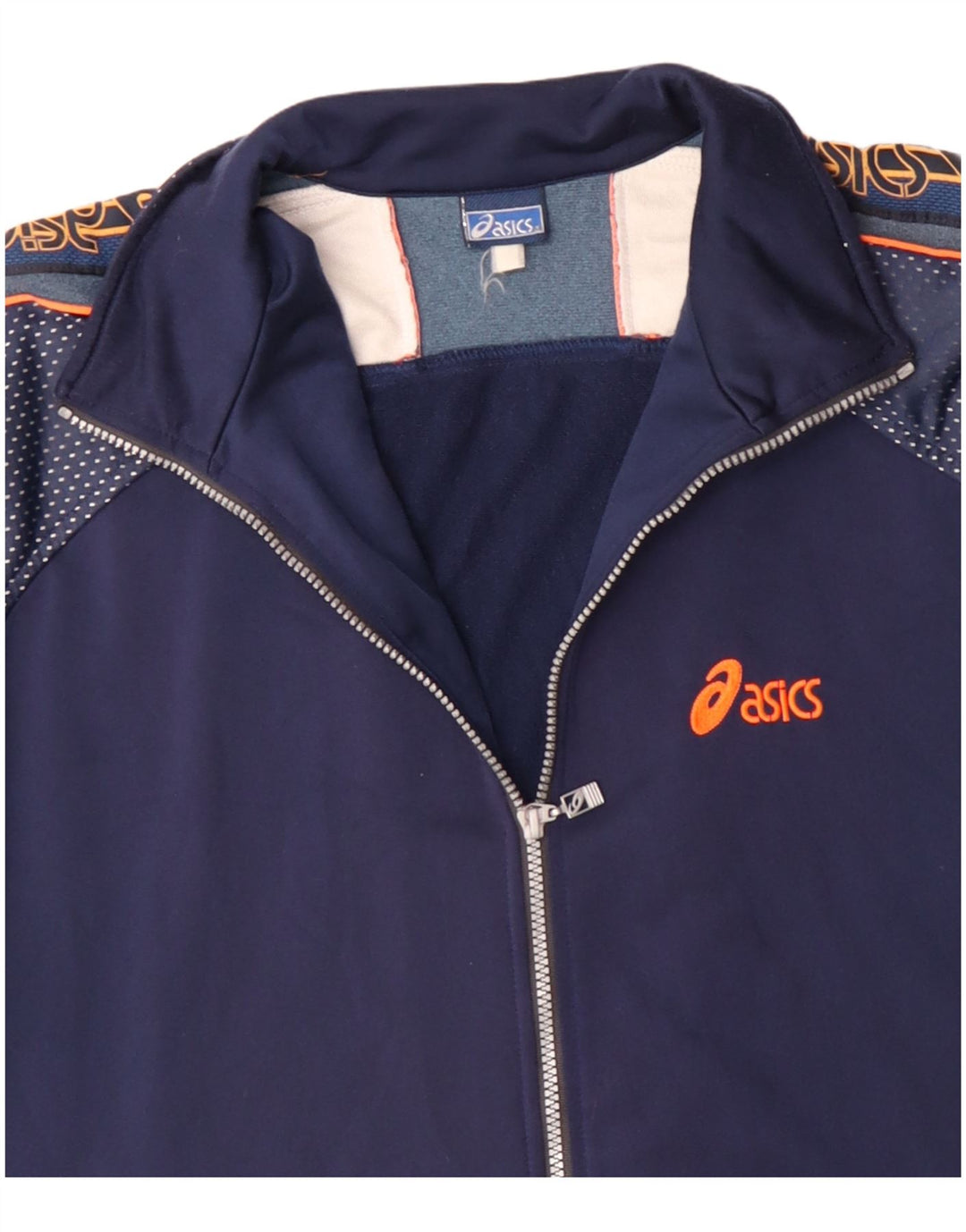 ASICS Mens Graphic Tracksuit Top Jacket 2XL Poliéster Azul Marinho