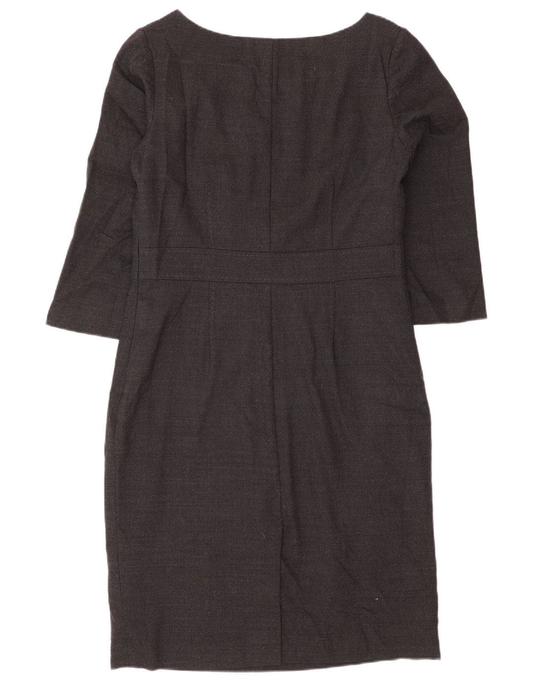 Vestido feminino Boden manga 3/4 com bainha regular Reino Unido 12 lã cinza médio