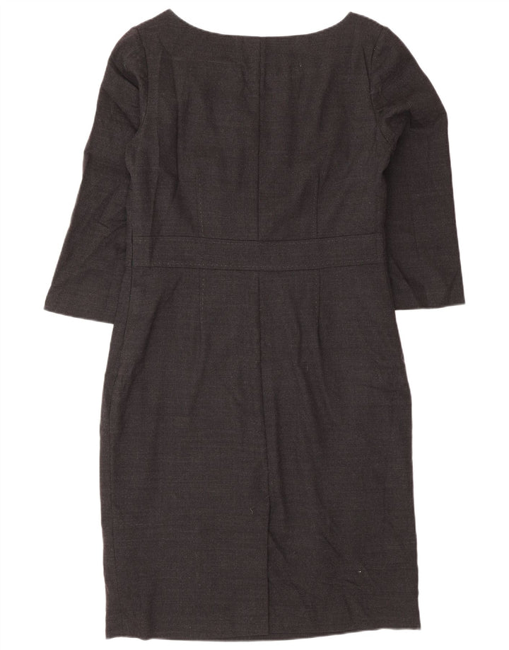 Vestido feminino Boden manga 3/4 com bainha regular Reino Unido 12 lã cinza médio