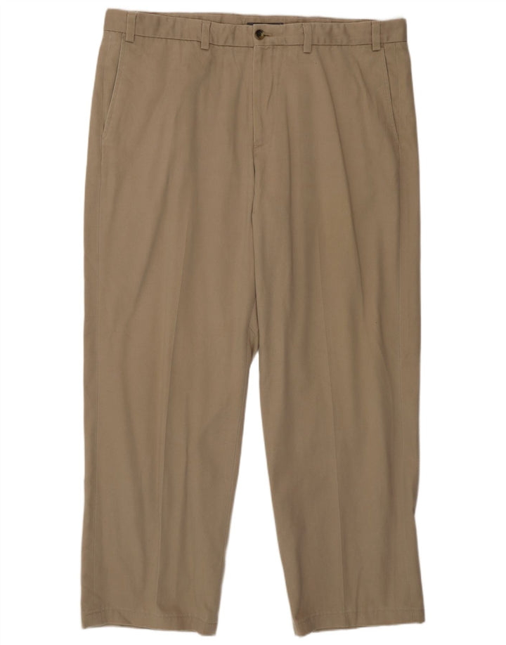 Calça chino reta masculina Eddie Bauer W40 L30 bege
