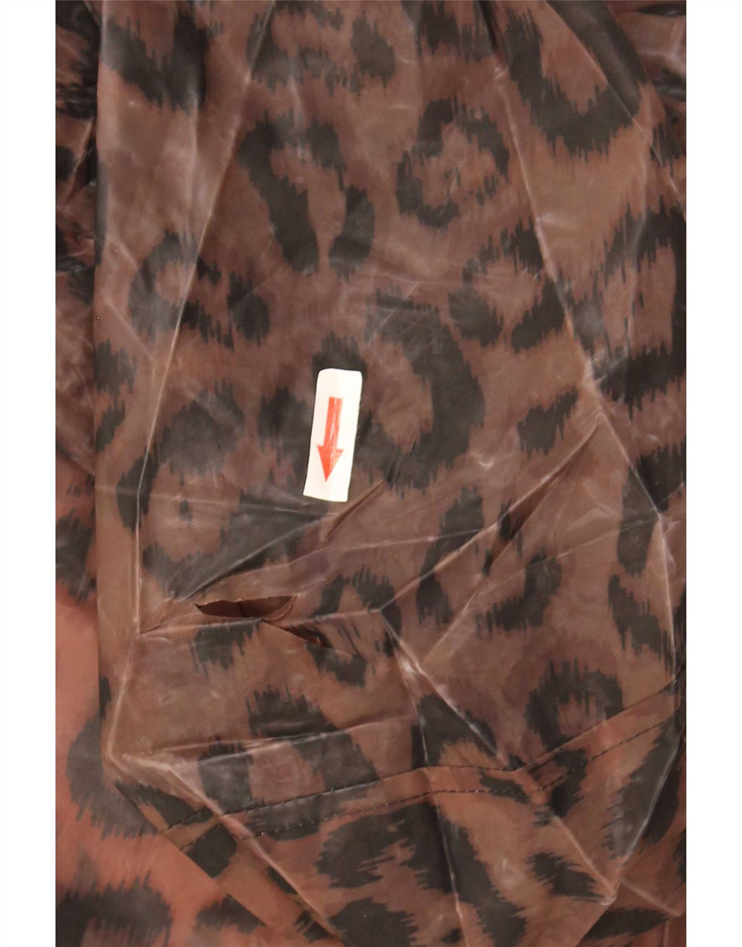 Capa de chuva feminina com capuz Marks & Spencer Reino Unido 12 marrom médio com estampa animal