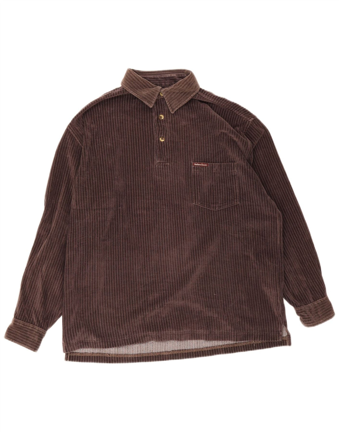Pulôver masculino Marlboro Classics de veludo cotelê médio marrom algodão