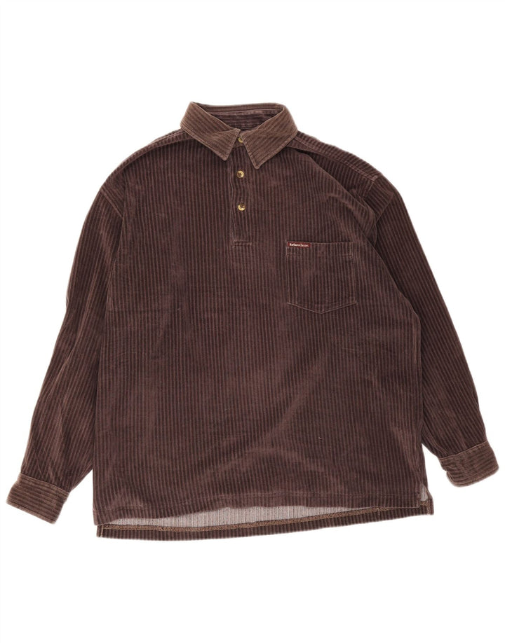 Pulôver masculino Marlboro Classics de veludo cotelê médio marrom algodão