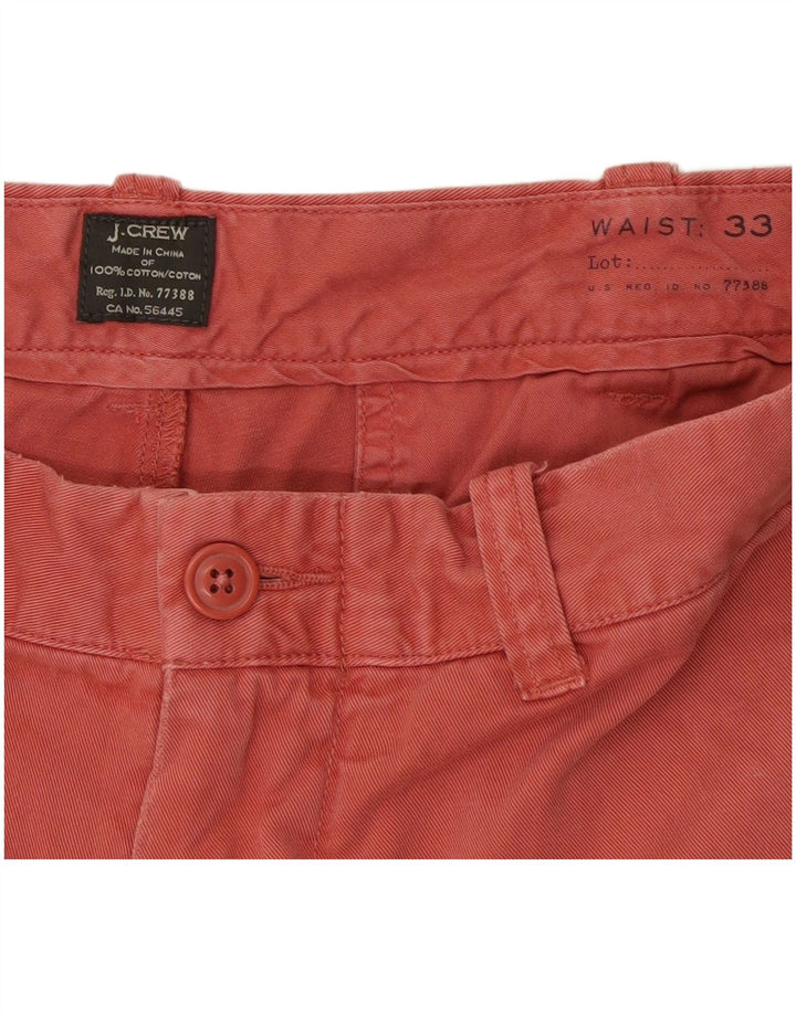 J. CREW Mens Chino Shorts W33 Médio Algodão Vermelho