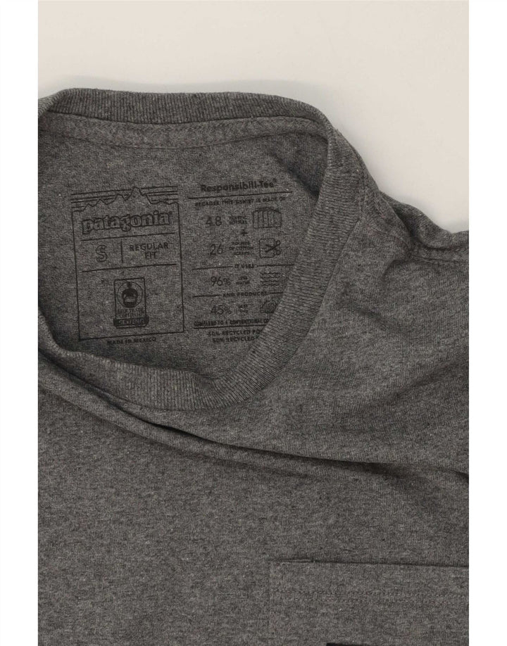 Camiseta masculina Patagonia Regular Fit Top pequeno algodão cinza