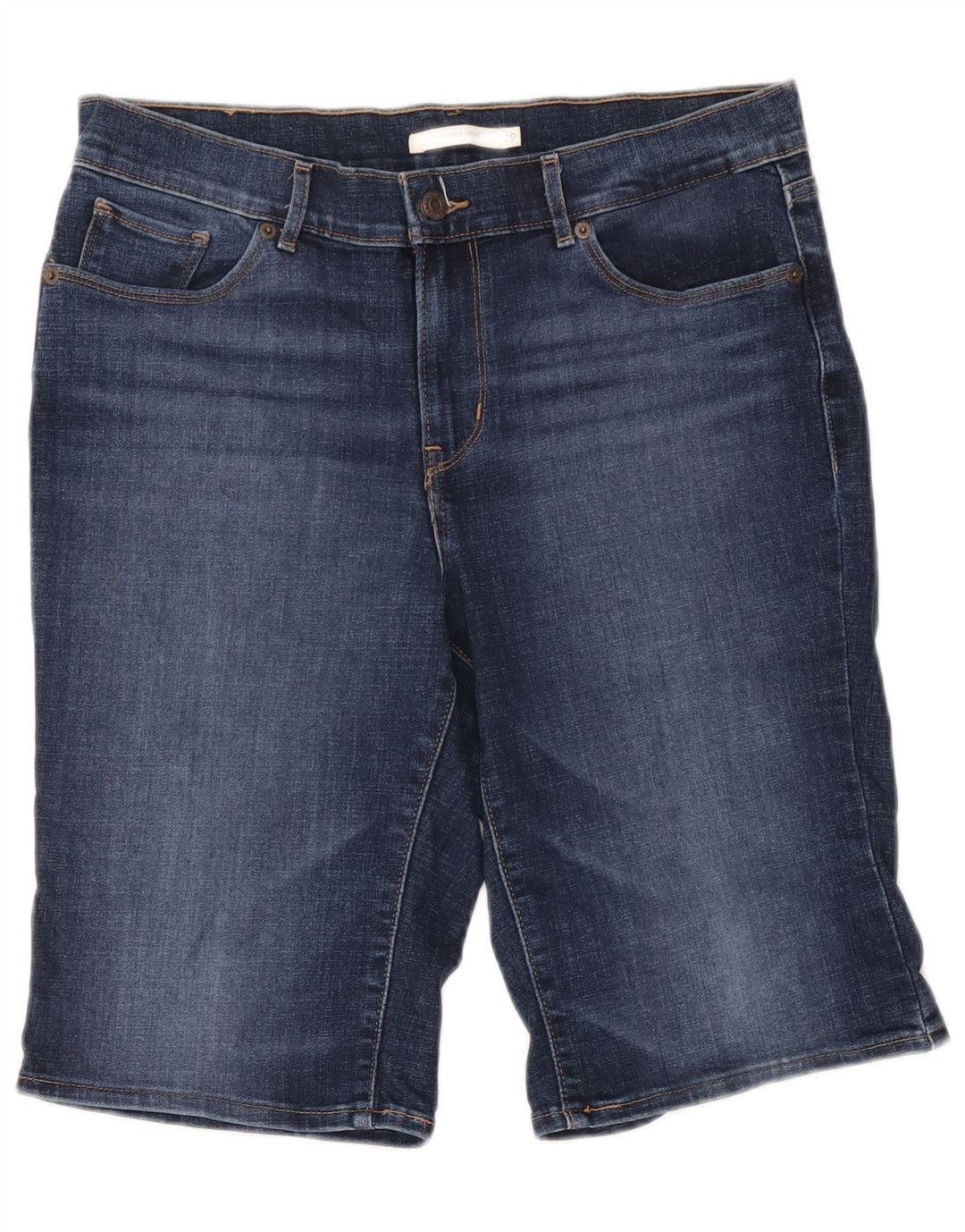 Bermuda jeans feminina Levi's W29 algodão azul médio