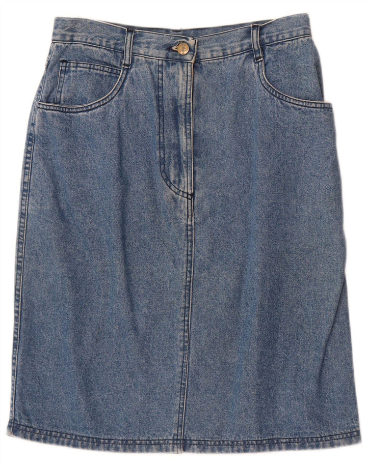 Saia jeans feminina Ellesse médio W28 algodão azul