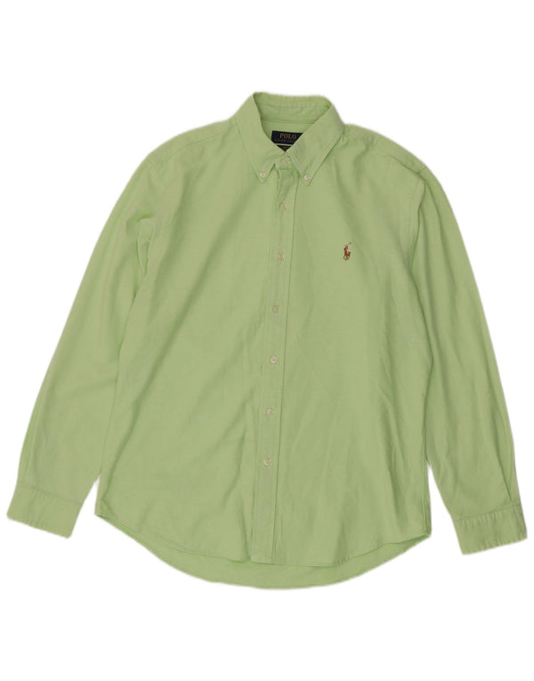 Polo Ralph Lauren Masculino Stretch Oxford Slim Fit Camisa Grande Algodão Verde
