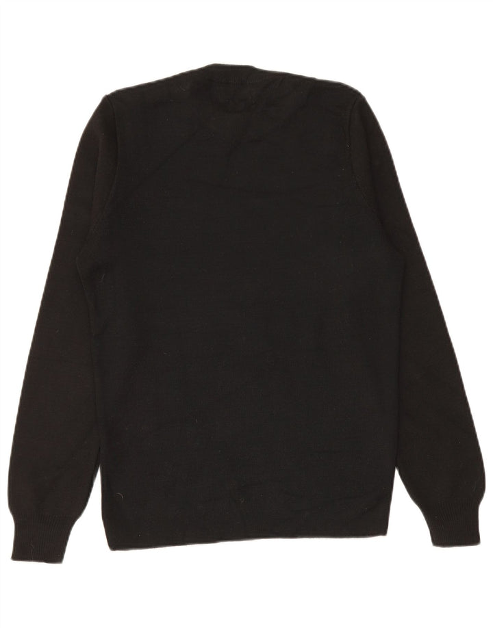 Zara Suéter masculino com gola redonda, preto médio