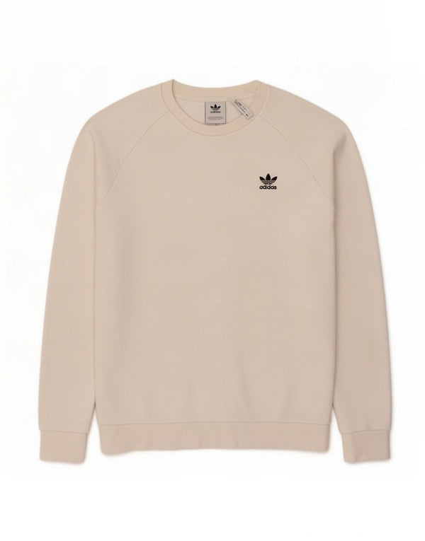 Adidas Mens Moletom Jumper Médio Algodão Branco