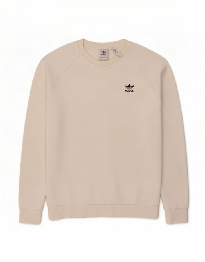 Adidas Mens Moletom Jumper Médio Algodão Branco