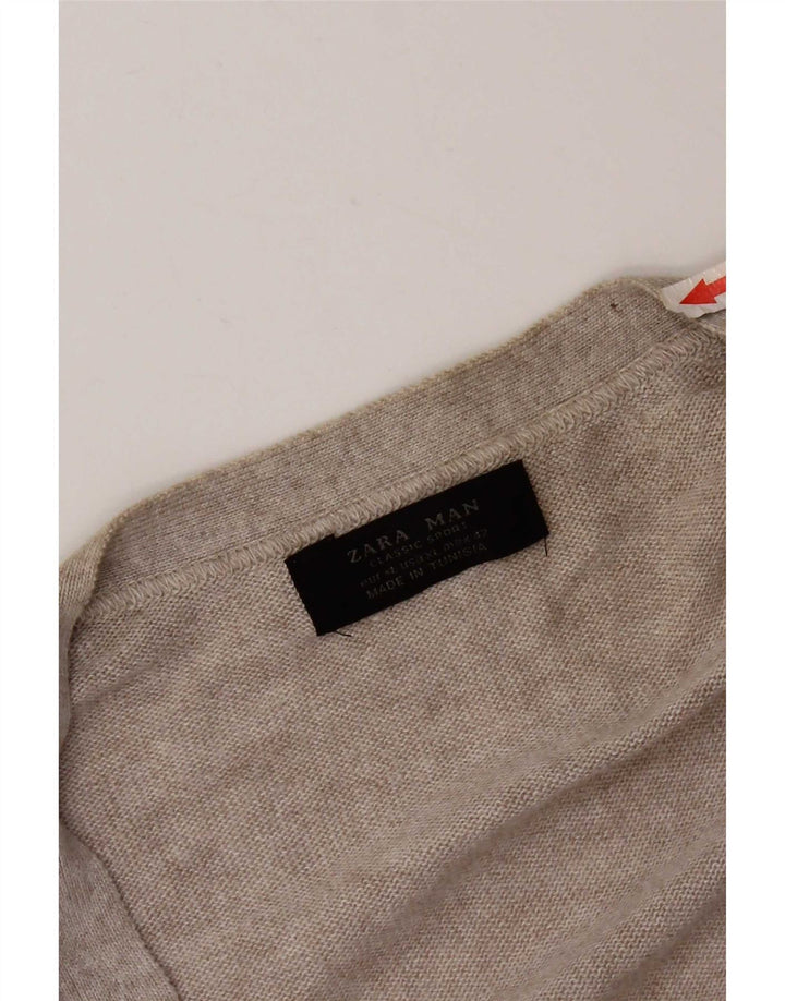 Suéter cardigã masculino Zara XL cinza