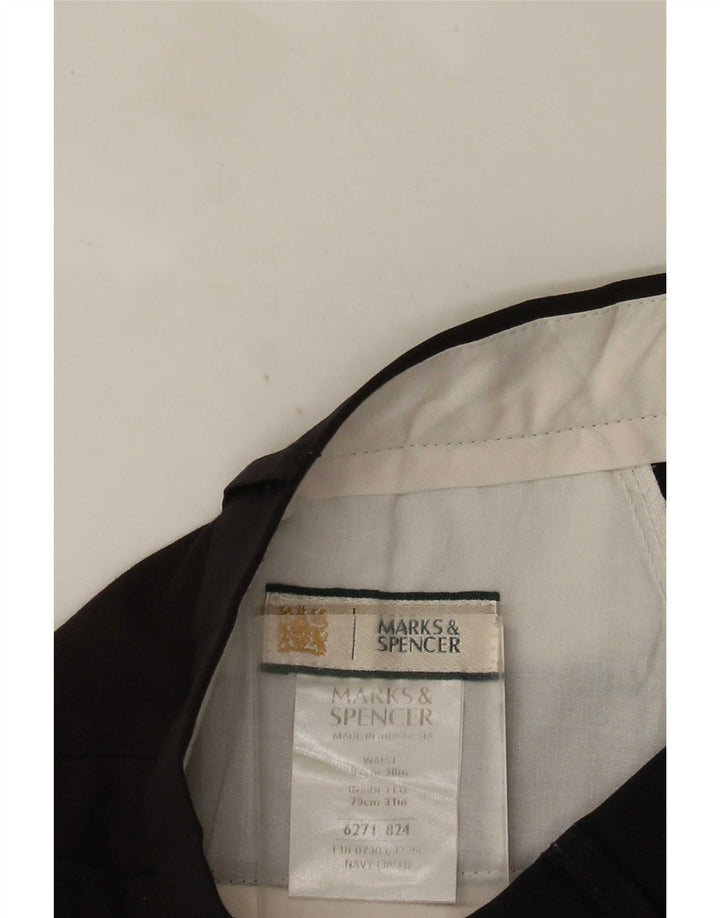 Calça masculina Marks & Spencer Pegged Suit W38 L31 azul marinho poliéster