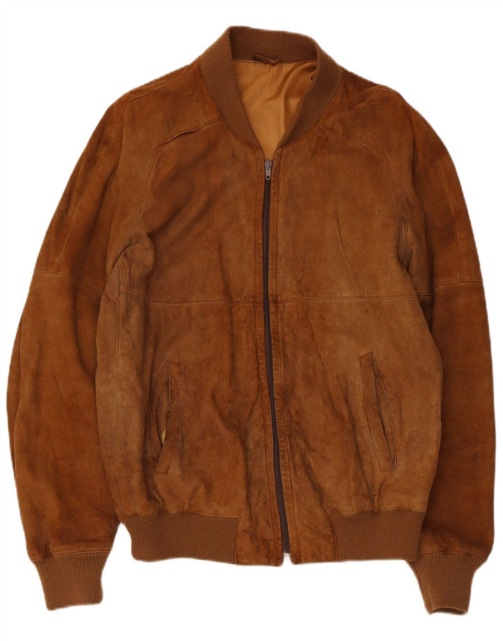Jaqueta bomber masculina de camurça Anfor IT 52 XL marrom