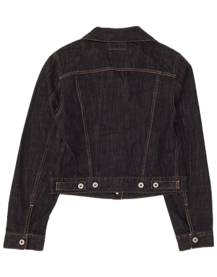 Jaqueta jeans feminina Replay UK 14 grande algodão preto
