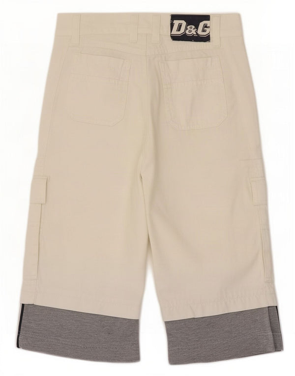 Dolce & Gabbana Meninos Capri Calças 7-8 Anos W22 L15 Branco Colorblock