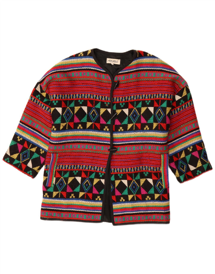 Jaqueta Duffle Feminina Vintage Oversized IT 44 Médio Multicolorido Geométrico