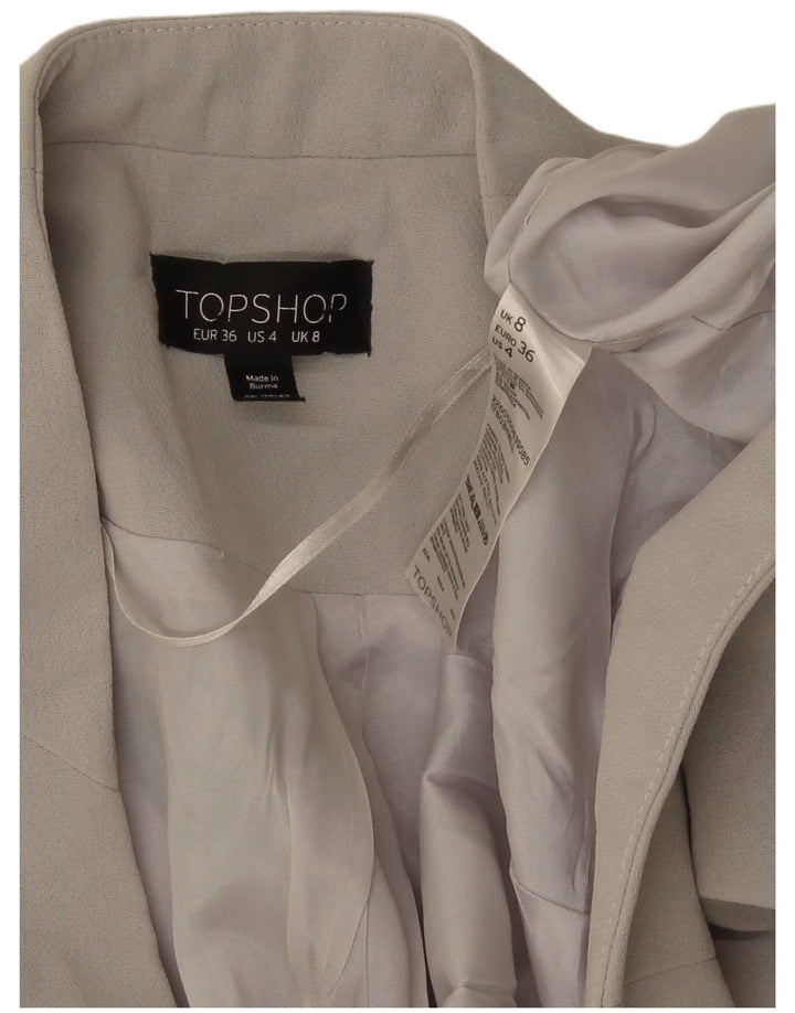 Jaqueta Bolero feminina Topshop Reino Unido 8 poliéster cinza pequeno