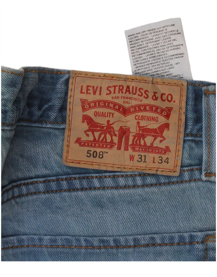 LEVI'S Masculino 508 Regular Tapered Jeans W31 L34 Azul Algodão
