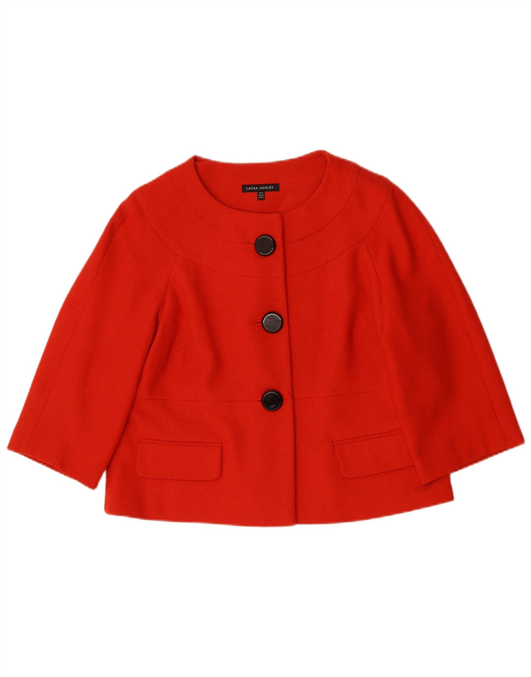 Jaqueta blazer feminina Laura Ashley com 3 botões Reino Unido 16 grande poliéster vermelho