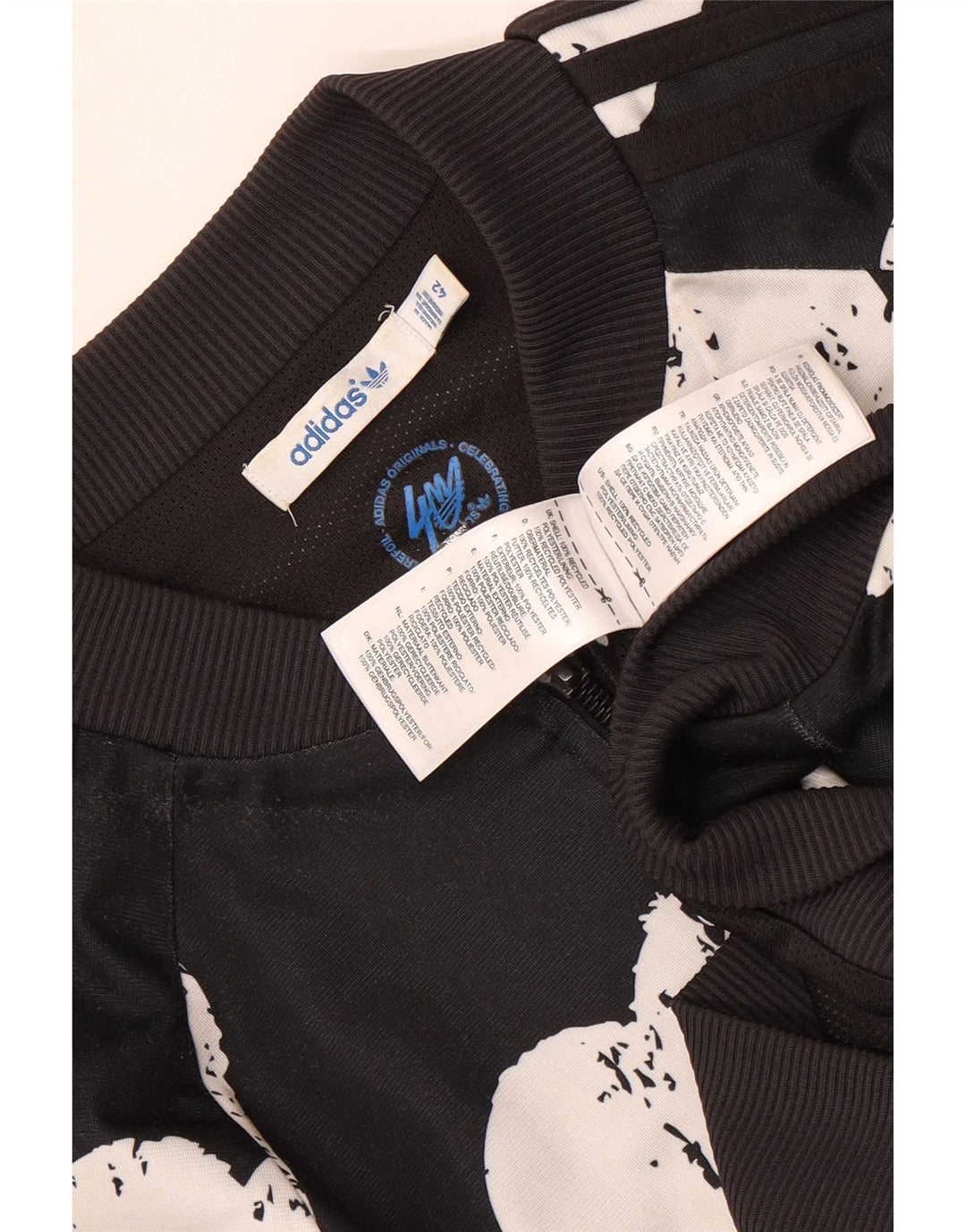 Adidas Womens Graphic Tracksuit Top Jacket IT 42 Medium Black Heart