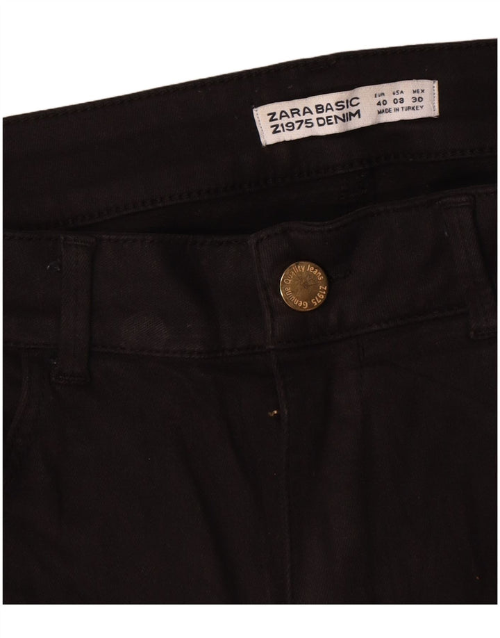 Calça jeans reta feminina Zara EU 40 médio W30 L30 algodão preto
