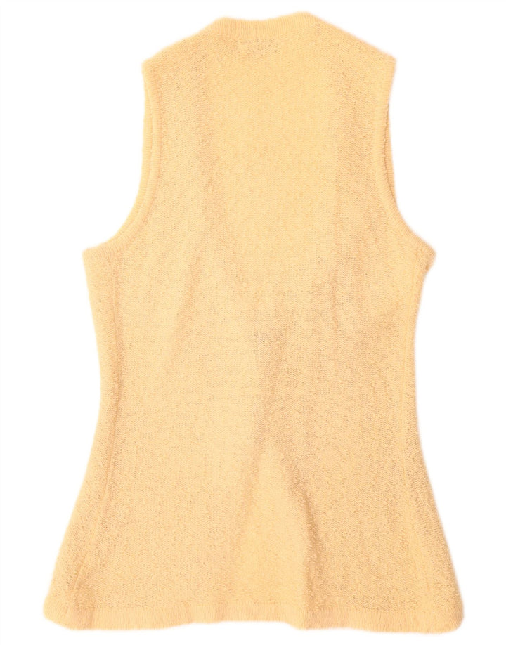 Suéter cardigã feminino sem mangas ARTELANA Reino Unido 10 pequeno amarelo