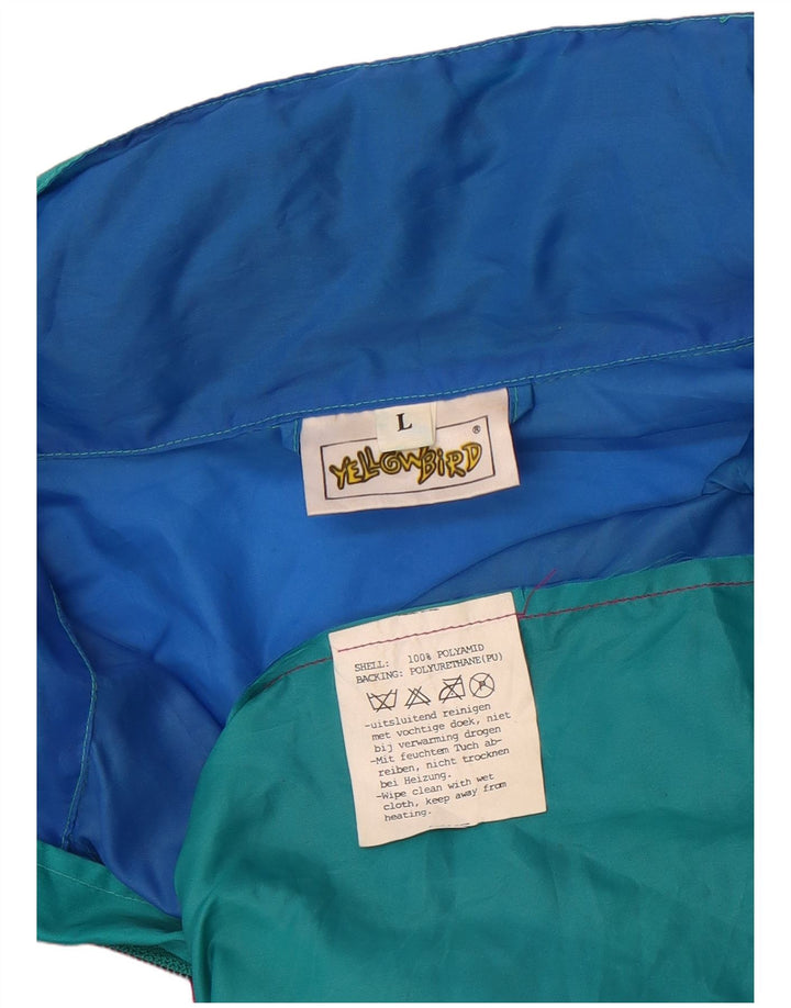 Jaqueta de chuva masculina vintage UK 40 grande poliamida colorblock multicolorida