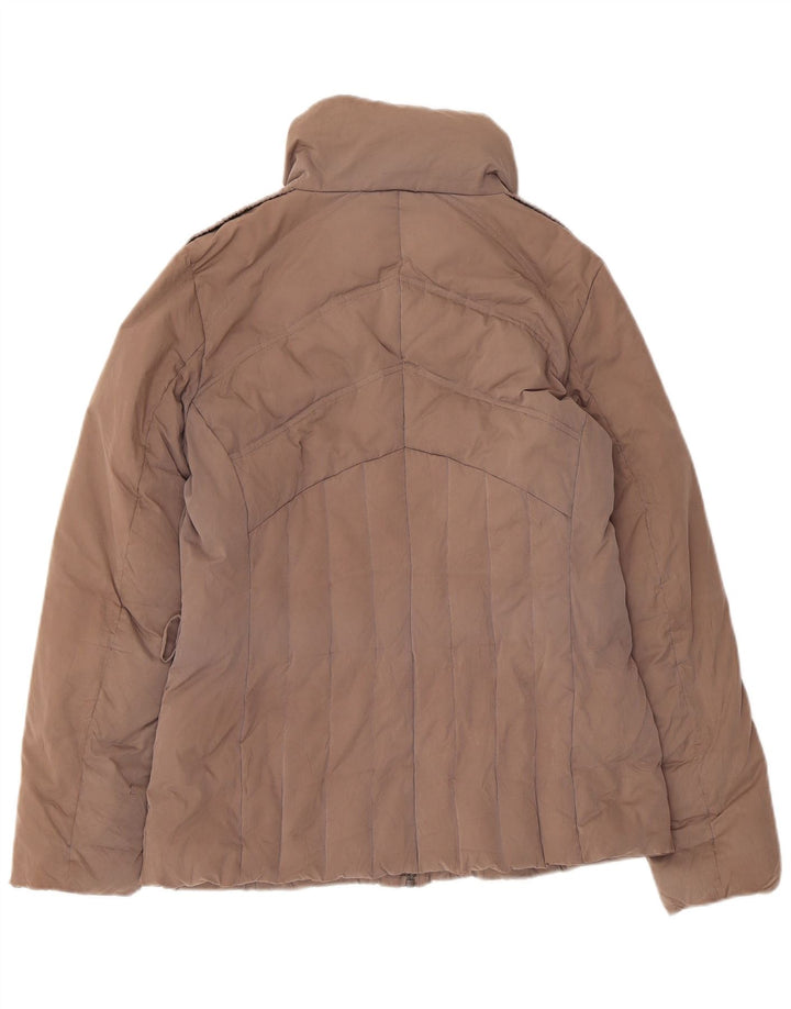 Jaqueta acolchoada feminina Trussardi Jeans UK 14 médio bege