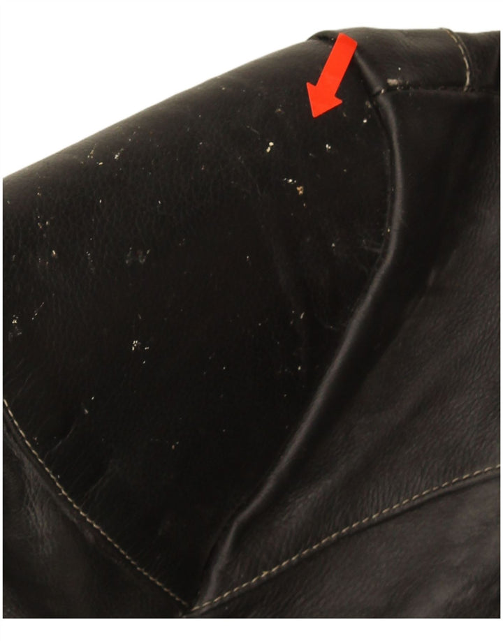 Jaqueta POLO feminina de couro Racer UK 14 couro preto médio