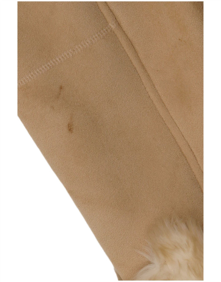 Sobretudo sherpa feminino superdimensionado Gerry Weber UK 12 poliéster bege médio