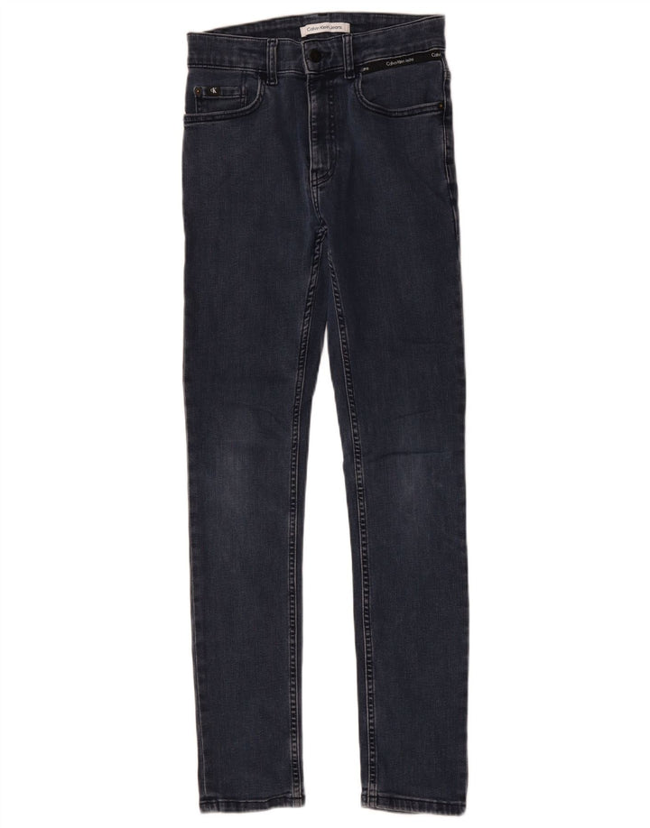 CALVIN KLEIN Meninas Jeans Skinny 13-14 Anos W26 L29 Azul Algodão