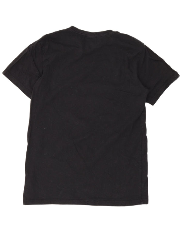 Ellesse camiseta feminina gráfica top UK 10 pequeno algodão preto