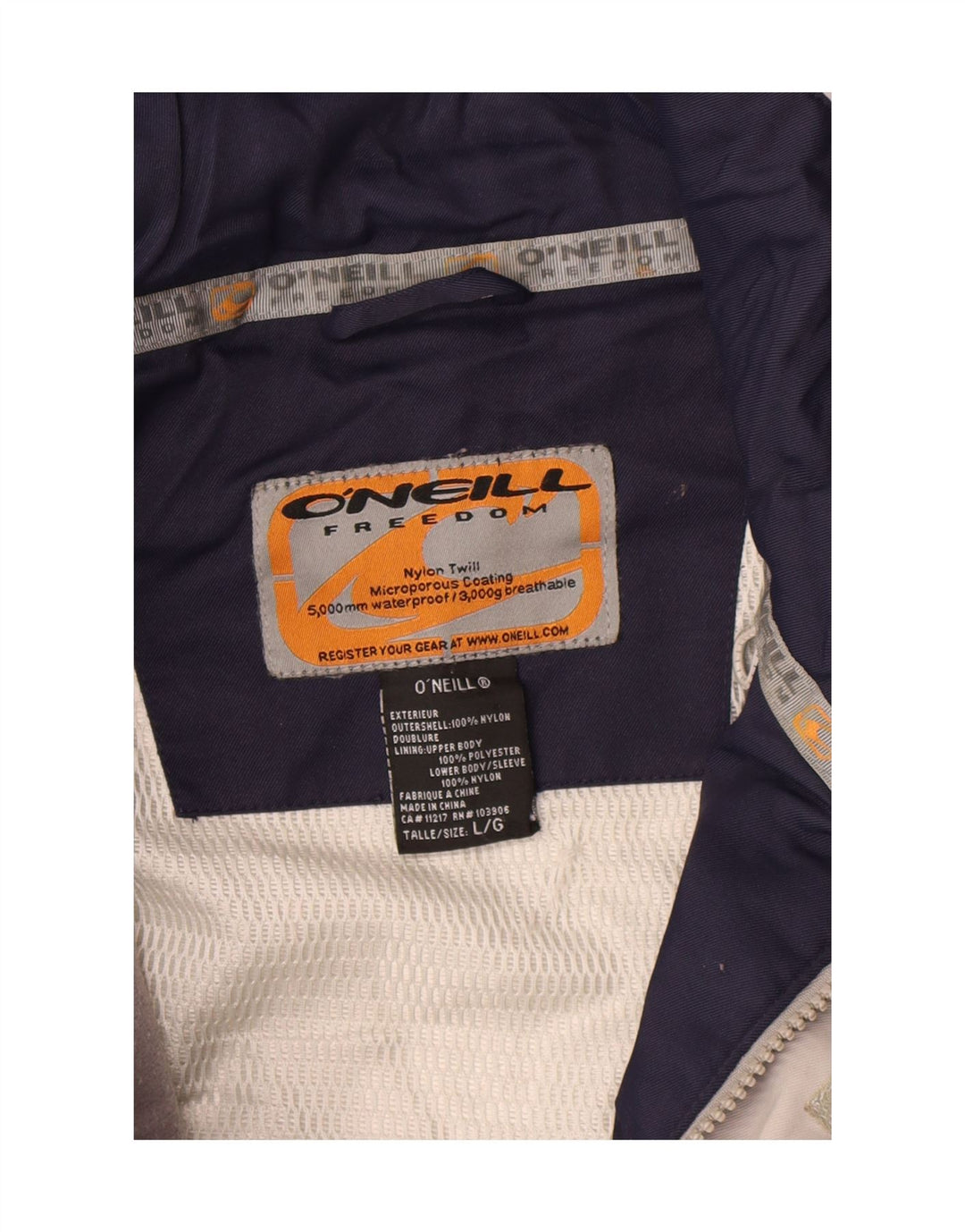 Jaqueta de chuva masculina O'Neill UK 40 grande poliéster colorblock azul