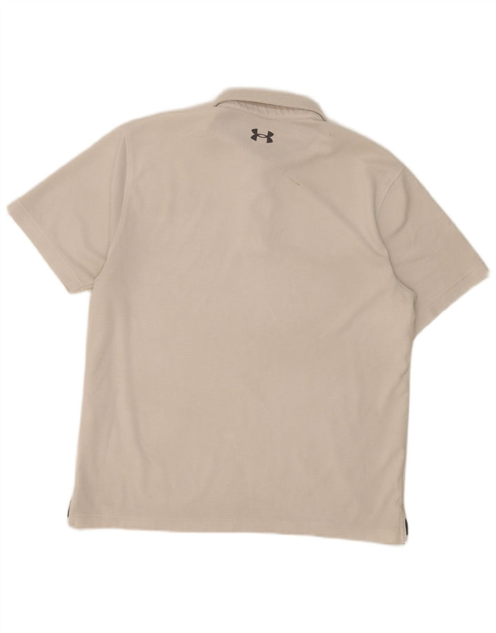 Camisa polo masculina Under Armour grande poliéster branco esportivo