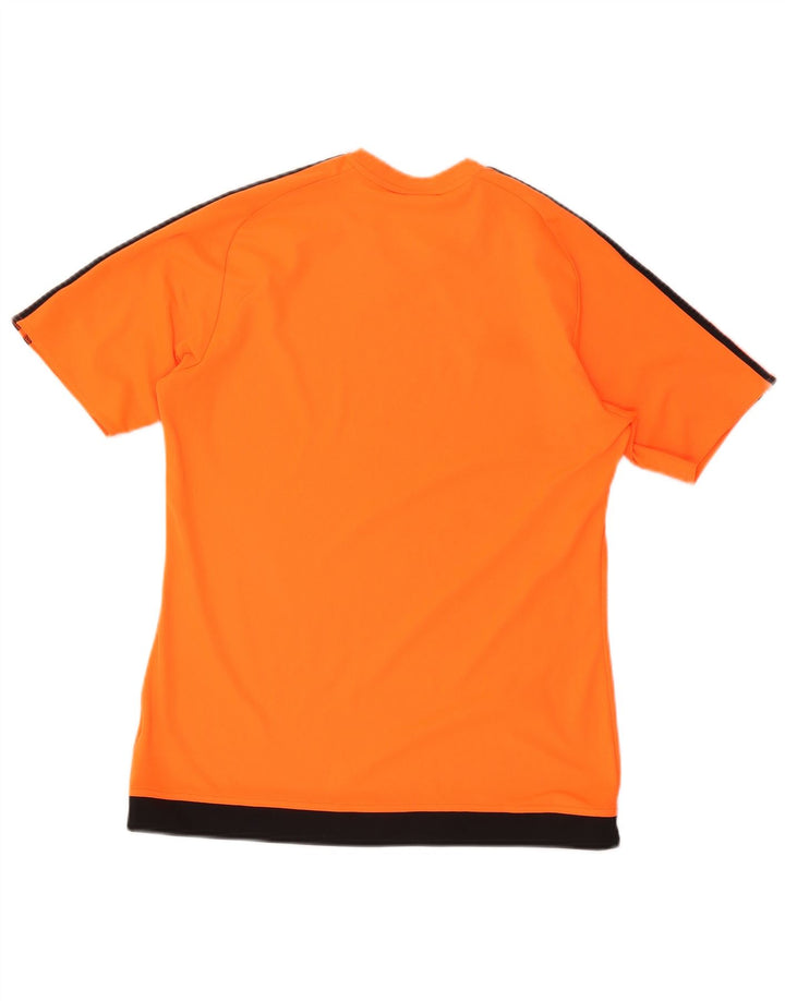 Adidas Masculino Climalite Camiseta Top Médio Laranja Colorblock