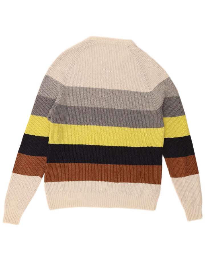 Zara Suéter masculino com gola redonda, algodão listrado médio multicolorido