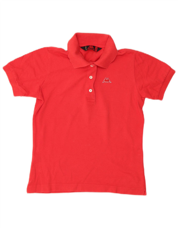 Camisa polo feminina Kappa UK 10 pequena algodão vermelho