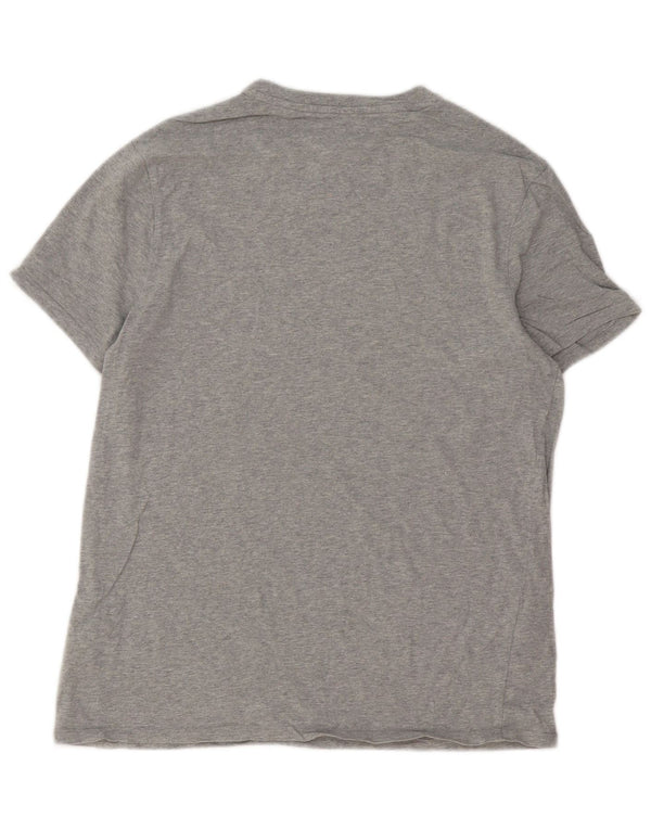 Camiseta masculina Tommy Hilfiger top pequeno algodão manchado cinza