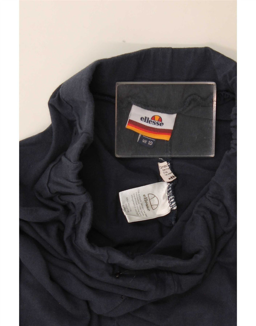 Leggings femininas Ellesse UK 10 pequenas algodão azul marinho