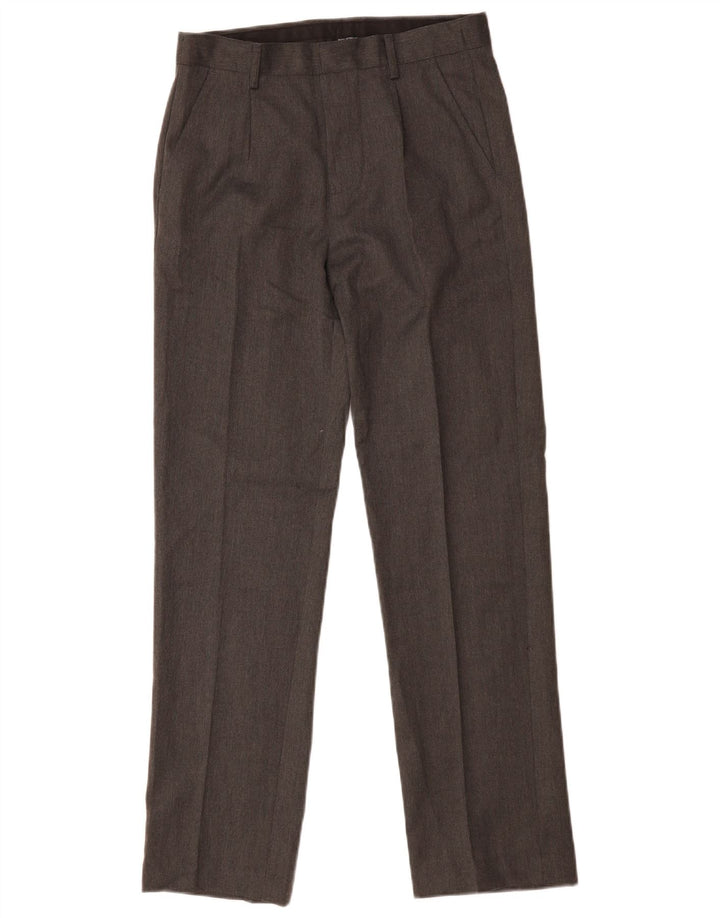 MARKS & SPENCER Boys Slim Suit Trousers 13-14 Years W28 L29 Grey Polyester
